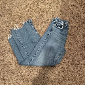American Eagle Outfitters Distressed Blue Flare Jeans
